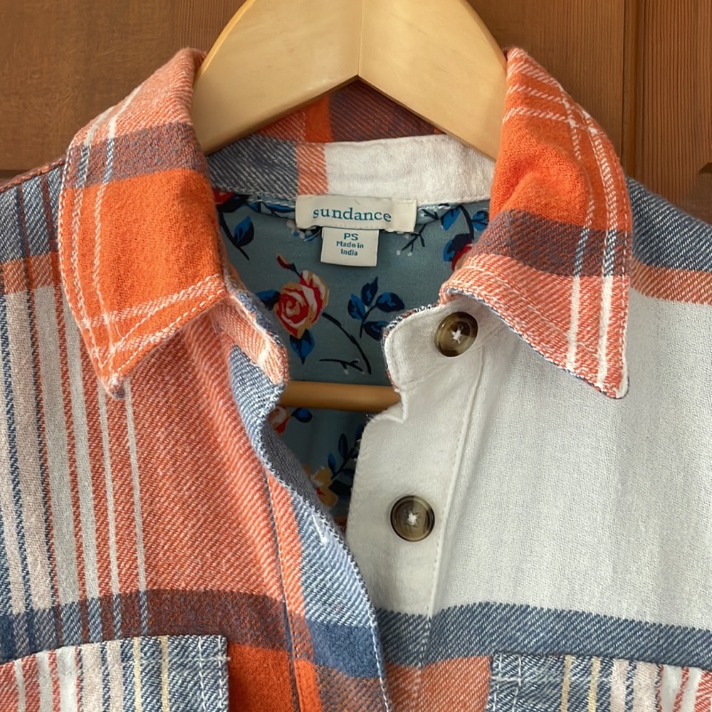 Sundance Lorelei Plaid Shirt Dress/Casual Light Coat - Petite